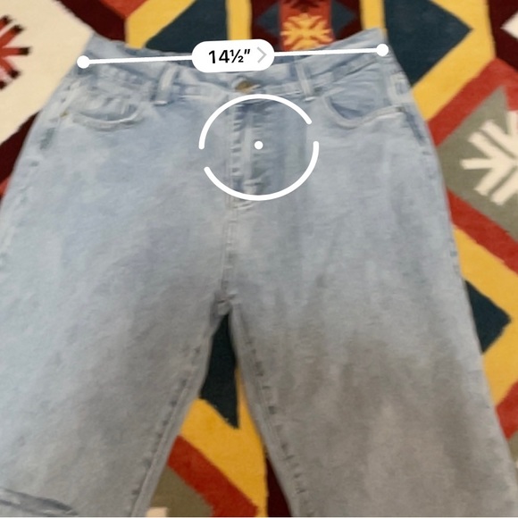 Women's Relaxed Ripped Distressed Faded Denim Jeans - Picture 10 of 12